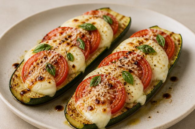 Abobrinha caprese assada