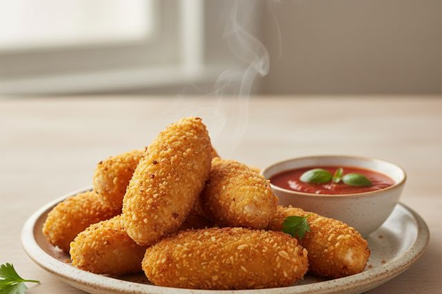 Croquete de Frango com Batata Palha na Air Fryer
