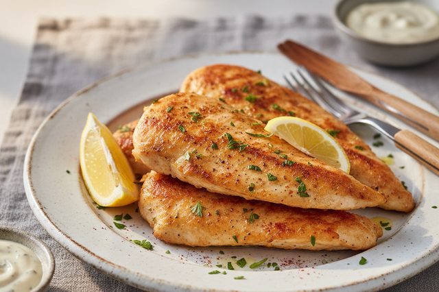 Filé de frango com limão e páprica na air fryer