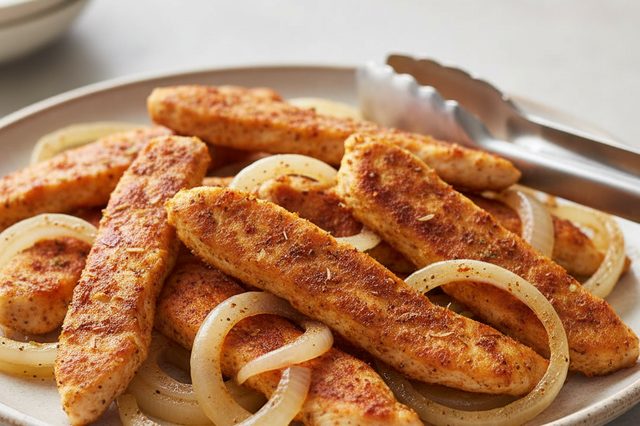 Iscas de frango com cebola na air fryer