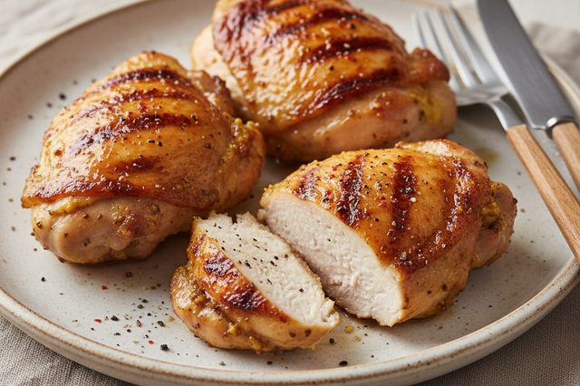 Sobrecoxa desossada com mostarda na air fryer