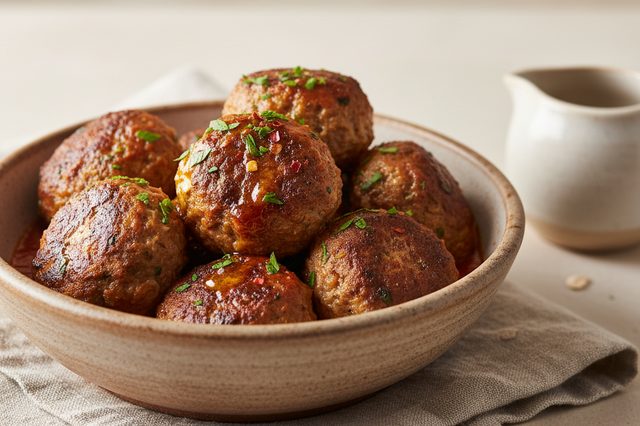 Almôndegas de carne com farelo de aveia
