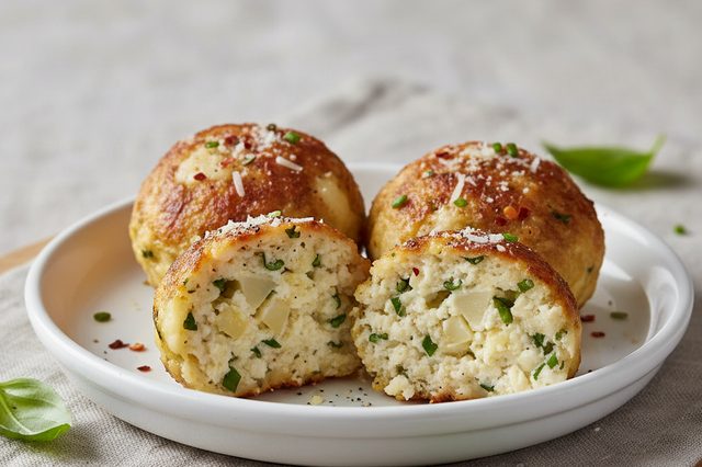 Almôndegas de couve-flor com ricota e queijo