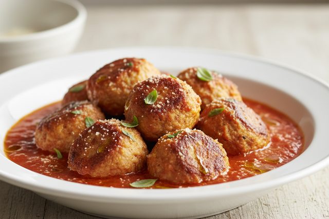 Almôndegas de frango com ricota