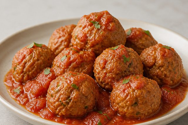 Almôndegas veganas de proteína de soja e linhaça