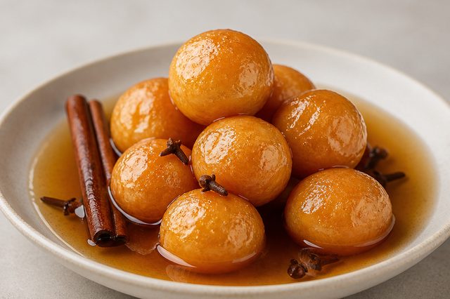 Ameixinha de Queijo com Calda de Especiarias