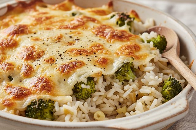 Arroz com Brócolis e Queijo