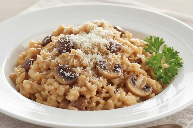 Arroz cremoso de cogumelos