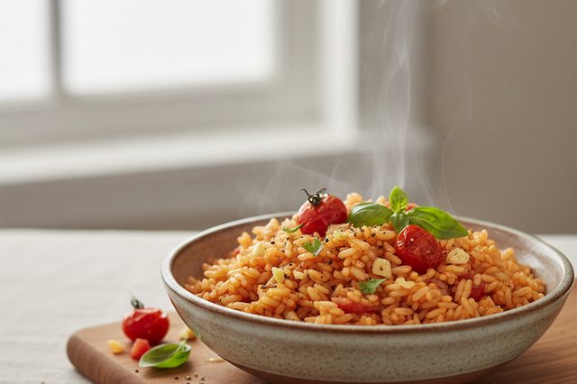 Arroz de tomate com alho