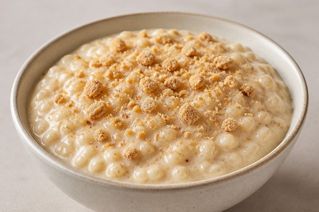 Arroz-doce cremoso com paçoca