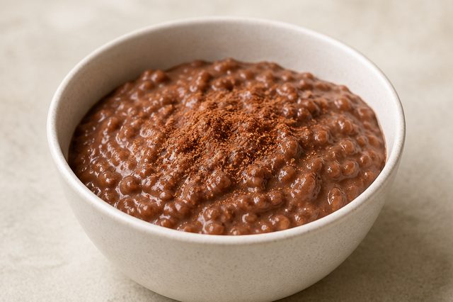 Arroz-doce cremoso com chocolate