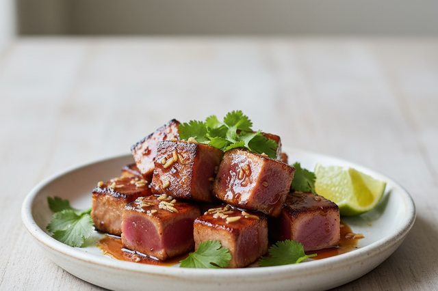 Atum ao molho teriyaki caseiro