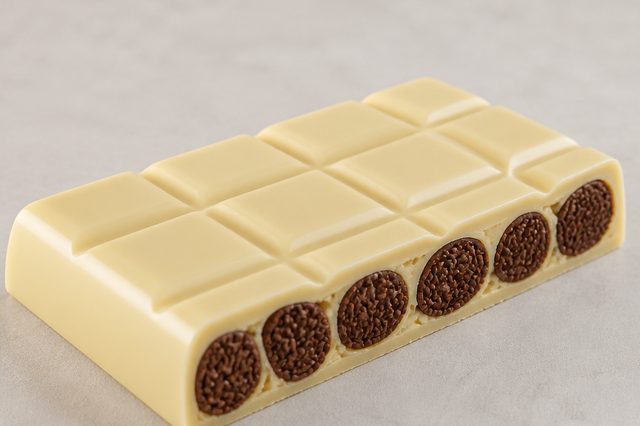 Barra de chocolate branco recheada com brigadeiros