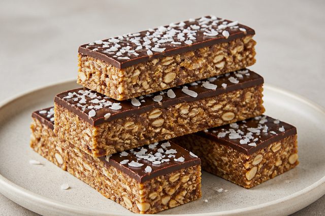 Barrinhas de amendoim, proteína vegetal e sementes