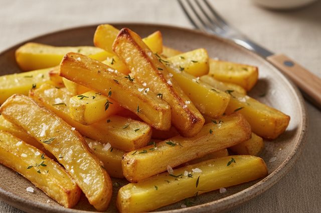 Batatas em palitos assadas com azeite