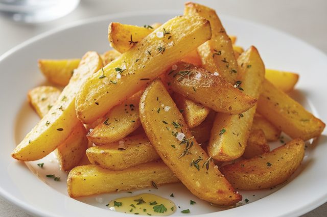 Batatas em palitos assadas no forno