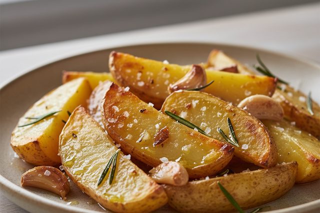 Batatas rústicas com alho e alecrim