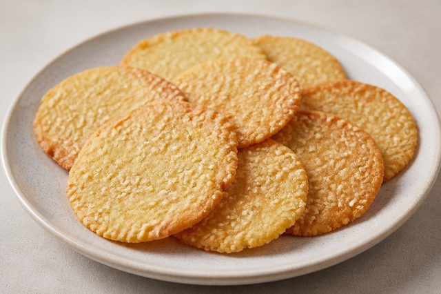 Biscoito crocante de batata-doce e gergelim