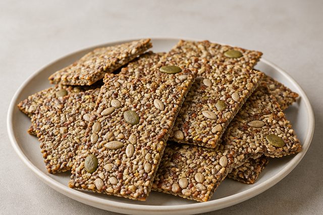 Biscoito crocante de sementes
