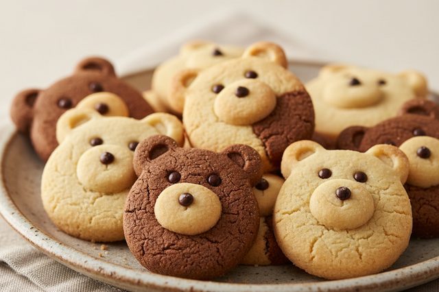 Biscoitos amanteigados em formato de ursinho