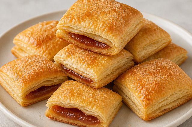 Biscoitos folhados recheados