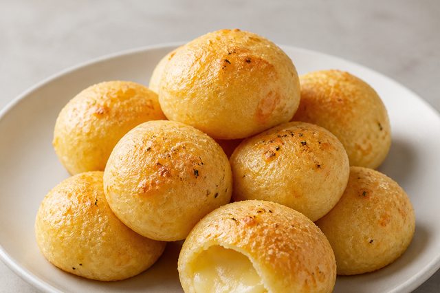 Bolinha de batata recheada com queijo