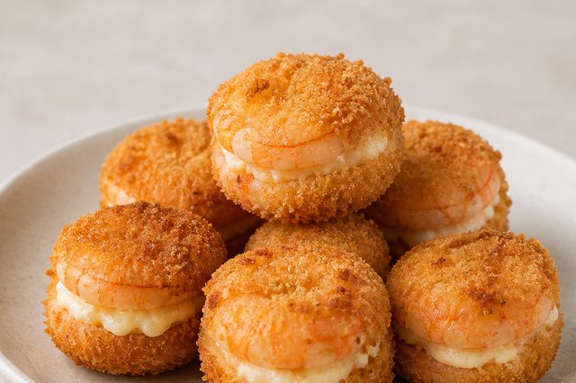 Bolinho crocante de camarão com cream cheese