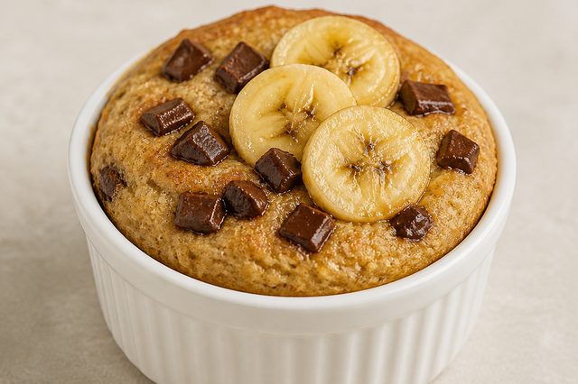 Bolinho de banana individual com aveia