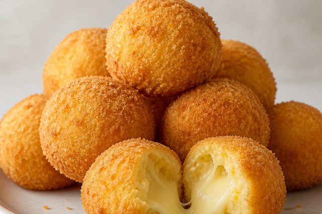 Bolinho de milho recheado com muçarela