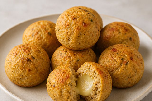 Bolinhos de frango e batata-doce com queijo