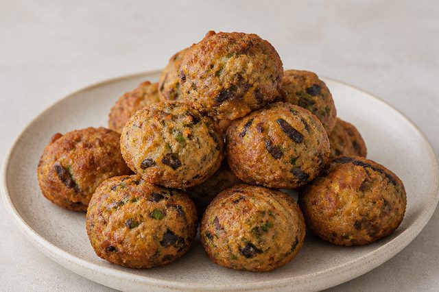 Bolinhos veganos de shimeji com alga nori