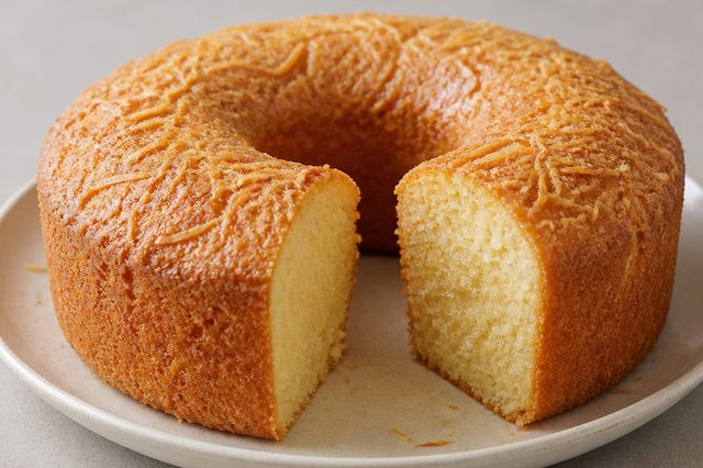 Bolo amanteigado com parmesão