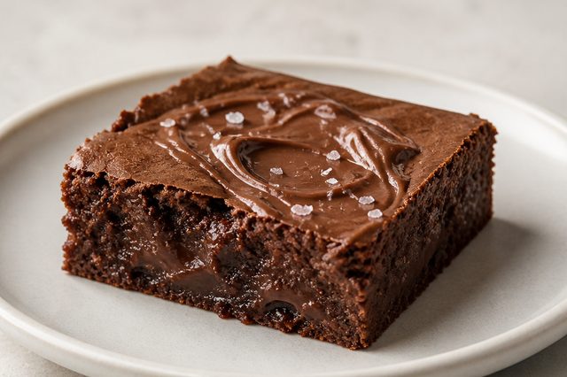 Bolo cremoso de chocolate com creme de avelã e flor de sal