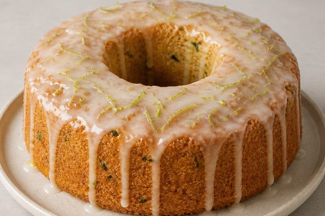 Bolo de abobrinha com calda de limão