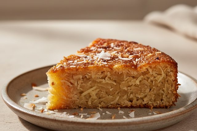 Bolo de aipim ralado com coco