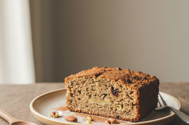 Bolo de banana com farinha de aveia e açúcar mascavo