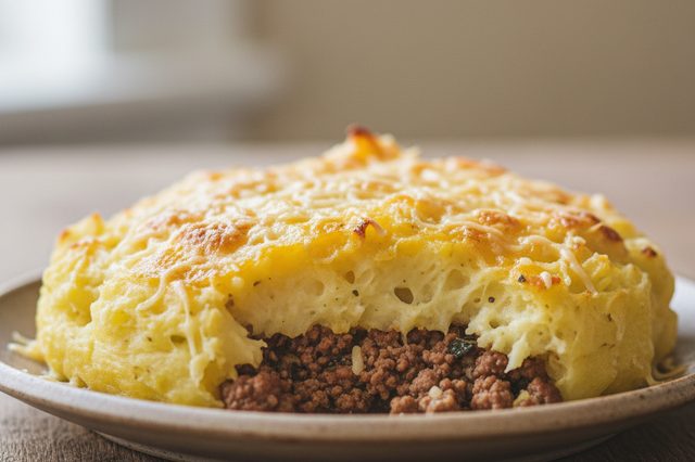 Bolo de batata com carne moída