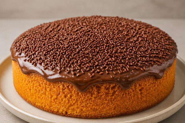 Bolo de cenoura com amido e brigadeiro de avelã