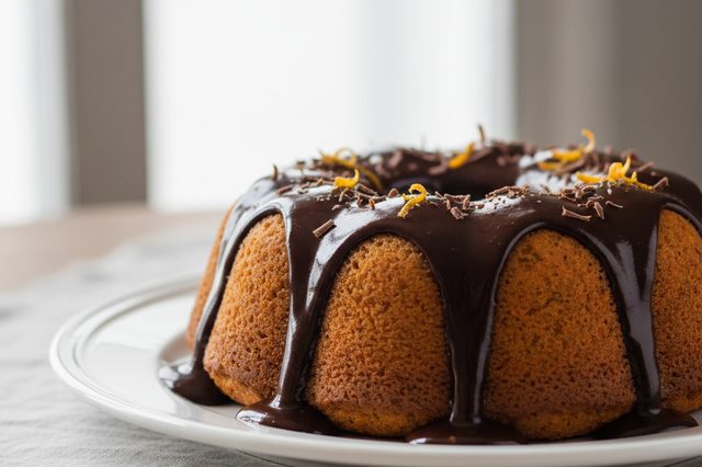 Bolo de cenoura com calda de brigadeiro