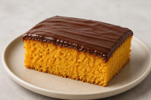 Bolo de cenoura com casquinha de achocolatado