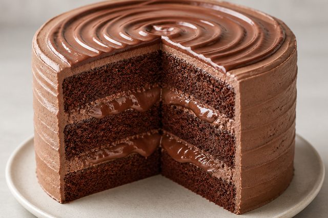 Bolo de chocolate com buttercream de creme de avelã