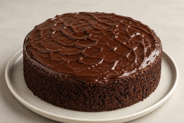 Bolo de chocolate com casquinha de açúcar