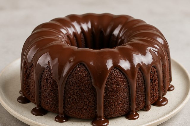 Bolo de chocolate com maionese e ganache