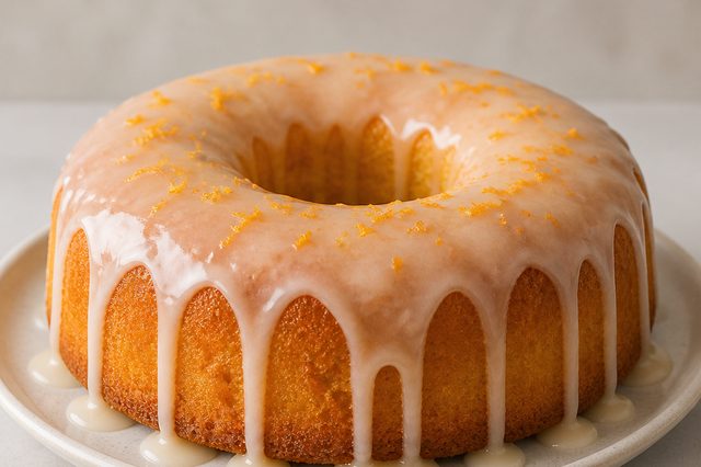 Bolo de laranja com glacê de açúcar