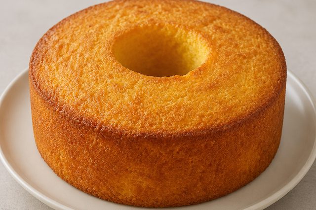 Bolo de milho com flocos medido na lata