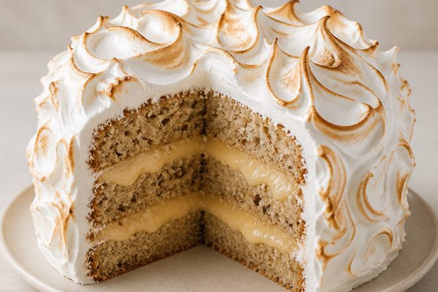 Bolo de nozes com baba de moça de leite condensado