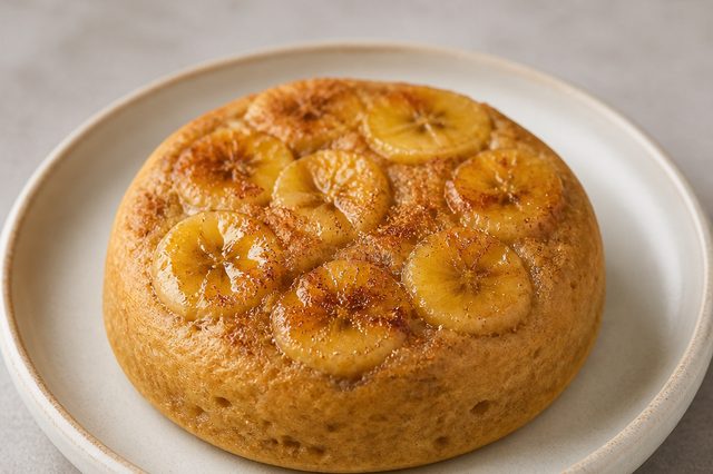 Bolo fit de banana e pasta de amendoim na frigideira