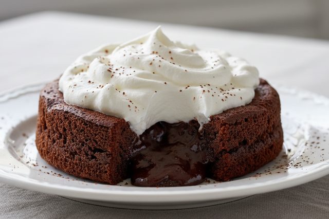 Bolo intenso de chocolate com claras em neve
