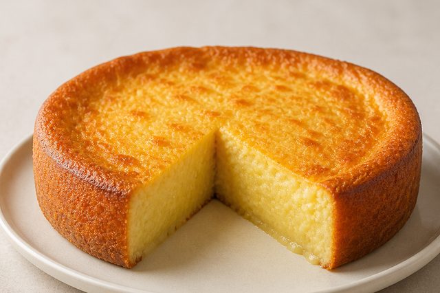 Bolo queijadinha cremoso de fubá