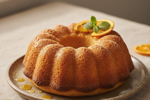 Bolo simples de laranja com manteiga
